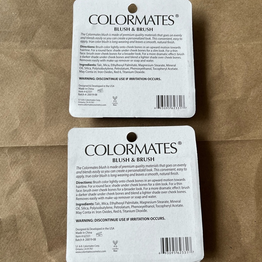 2 New Colormates Cosmetics Blush & Brush 62331 Pink Shimmer - Picture 2 of 2
